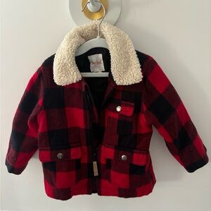 Cat and Jack red and black flannel coat size 18 months